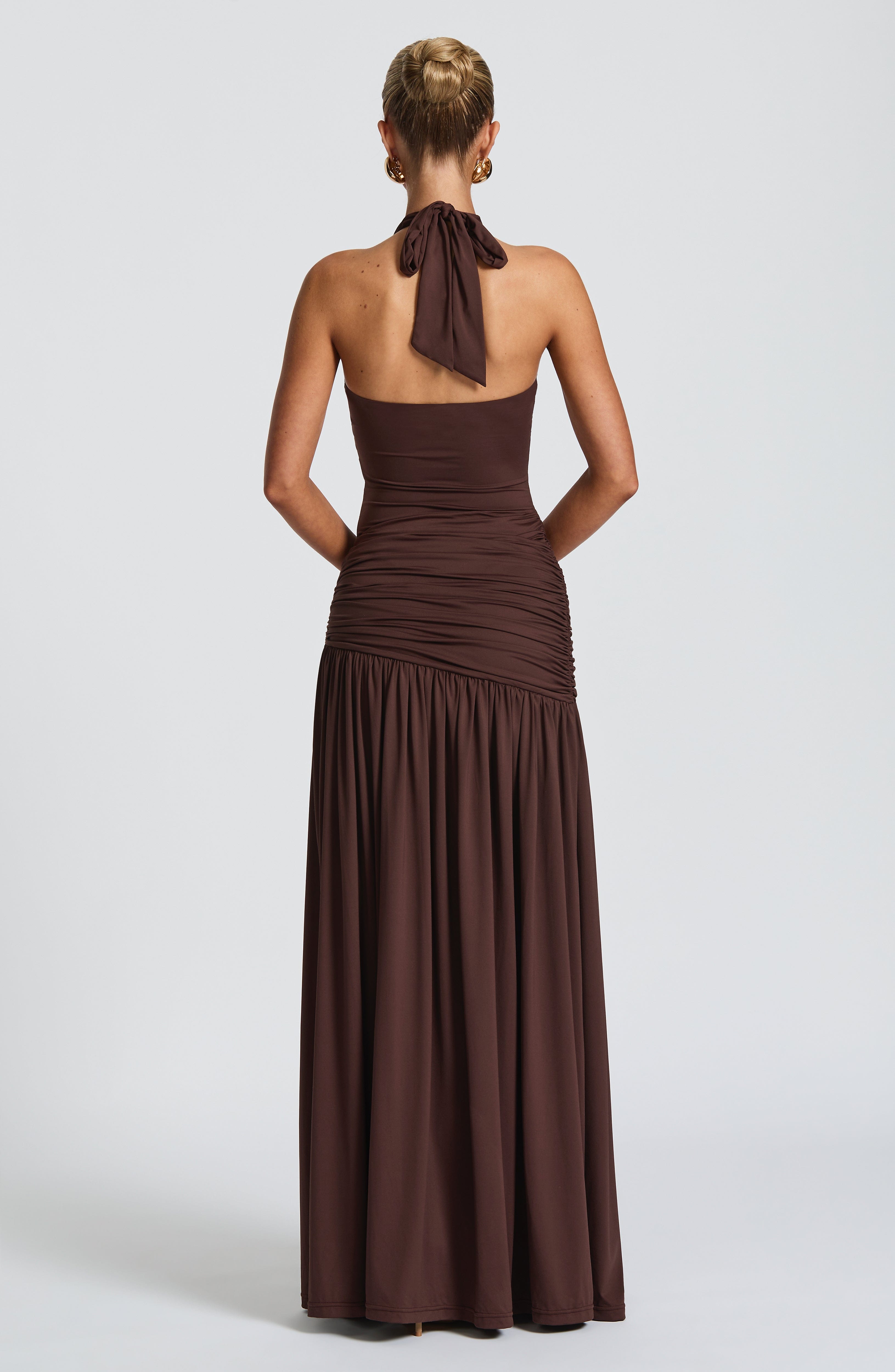 Odele Bodysuit & Saira Maxi Skirt Set - Plum Brown