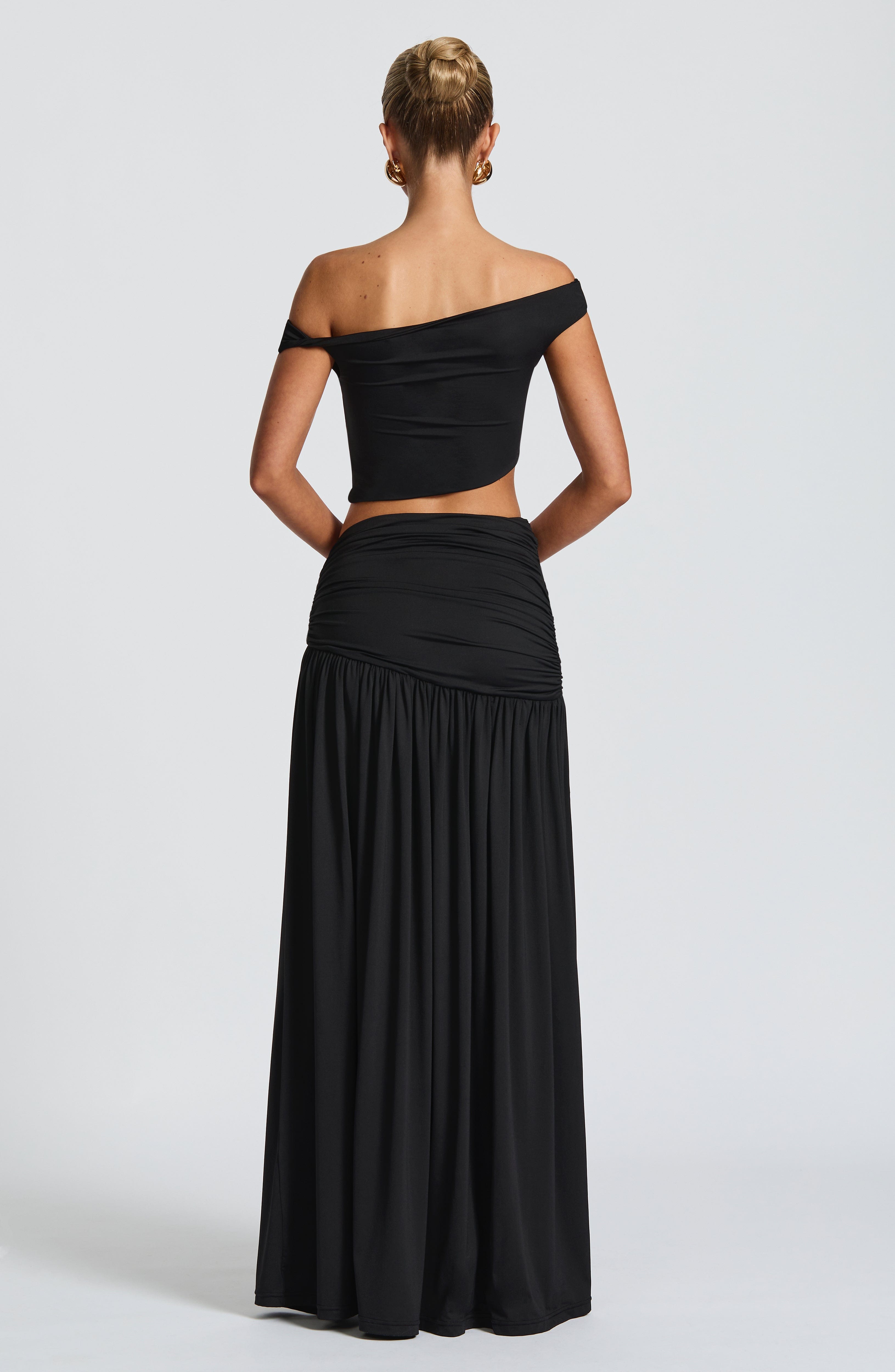 Saira Maxi Skirt & Eva Top Set - Black