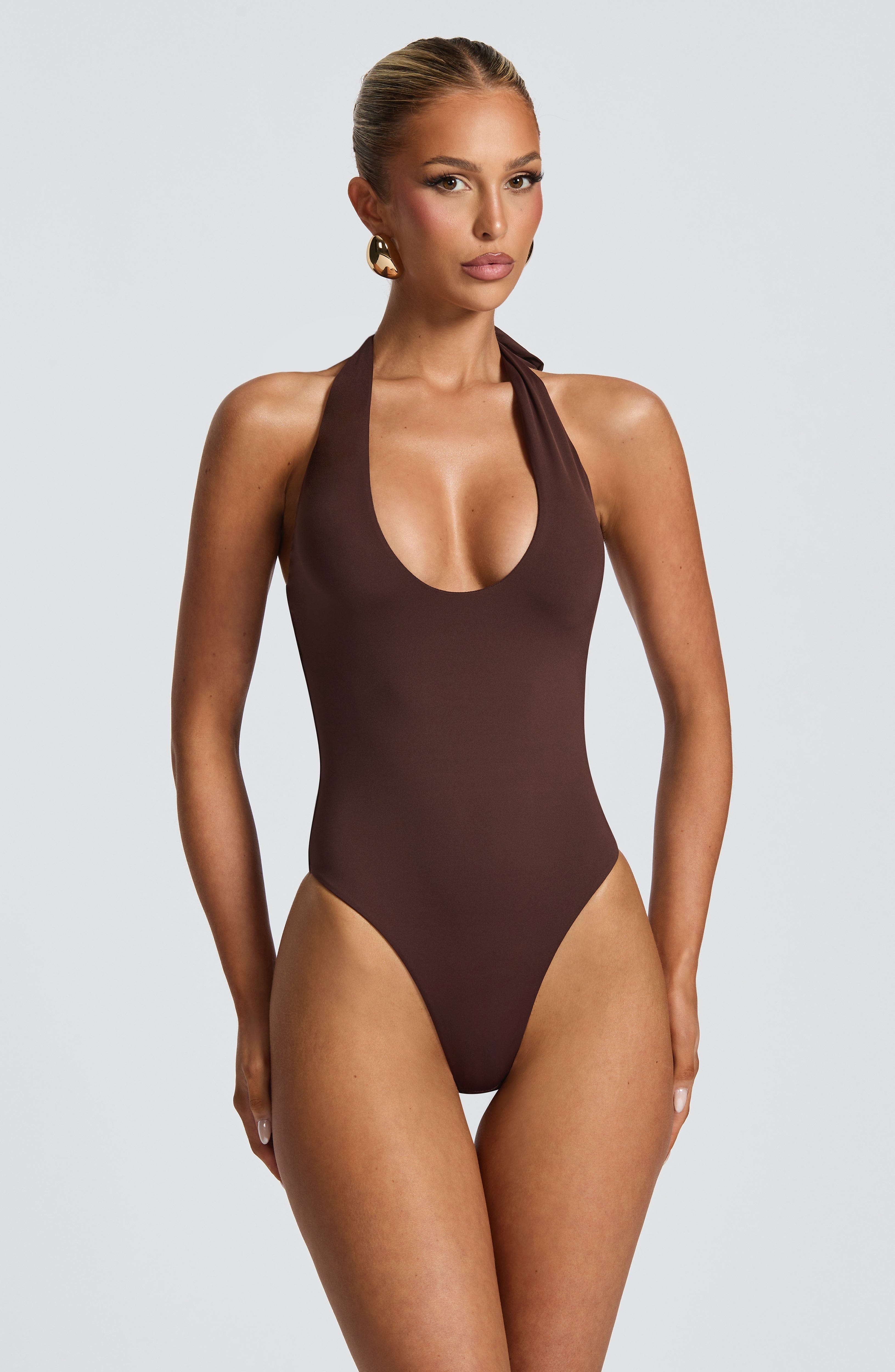 Odele Bodysuit & Saira Maxi Skirt Set - Plum Brown