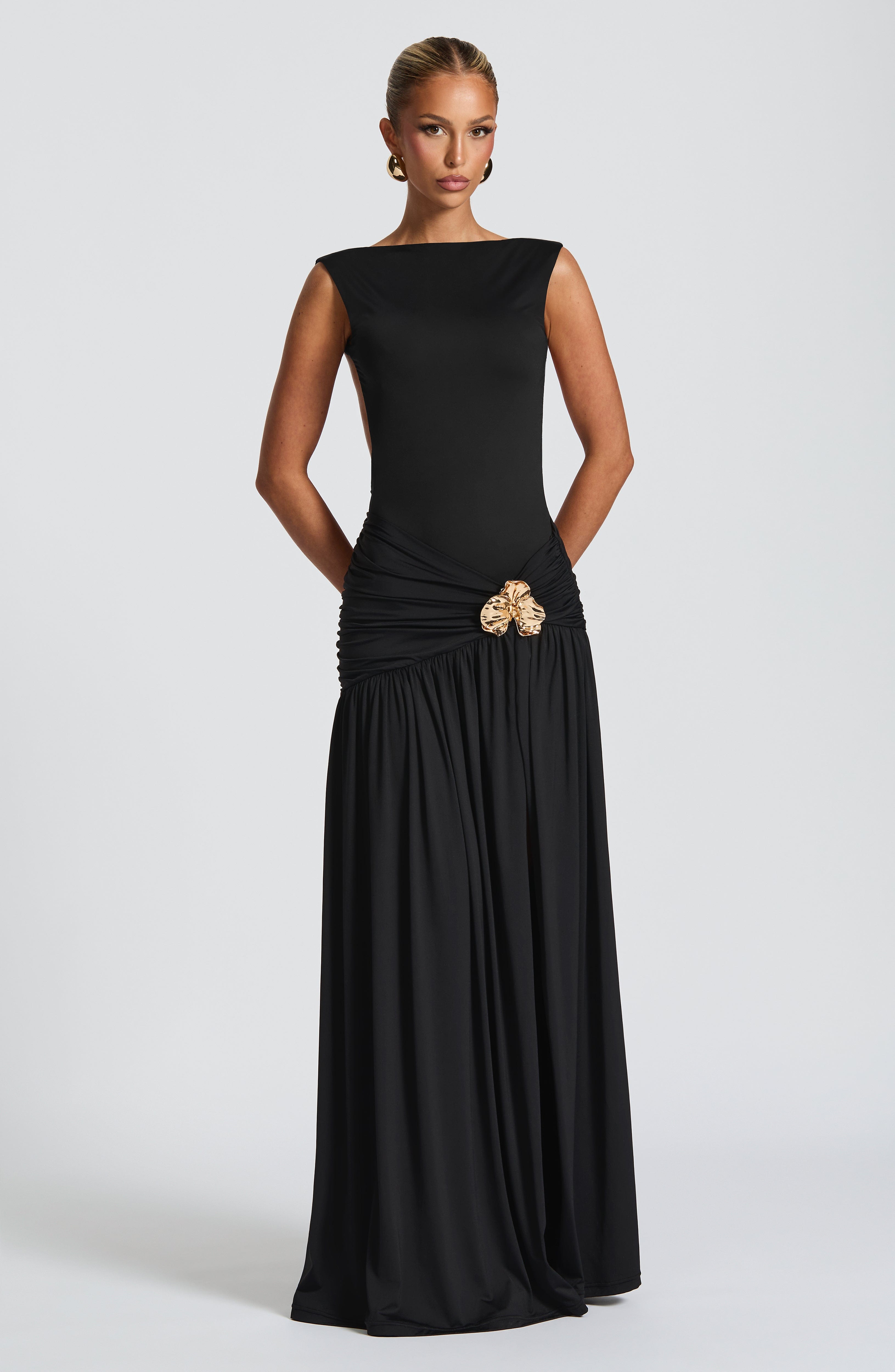 Tori Bodysuit & Saira Maxi Skirt Set - Black